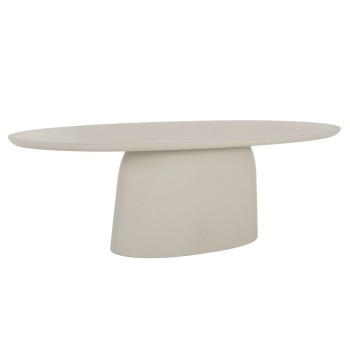OVAL DINING TABLE BRECCAN FK6577.02 BEIGE FIBER CEMENT 240x100x75Hcm.