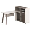 RIGHT CORNER OFFICE DESK NEWLINE FK18275R MELAMINE IN CREAM WHITE--ALUMINUM LEGS 160x120x105H
