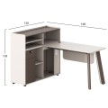 LEFT CORNER OFFICE DESK NEWLINE FK18275L MELAMINE IN CREAM WHITE--ALUMINUM LEGS 160x120x105H LEFT CORNER OFFICE DESK NEWLINE FK18275L MELAMINE IN CREAM WHITE--ALUMINUM LEGS 160x120x105H