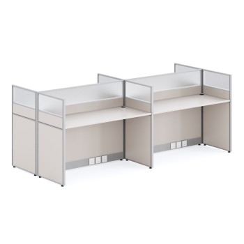 4-CUBICLE WORKSTATION NEWLINE FK18288 MELAMINE IN CREAM WHITE 249x123x110Hcm. 4-CUBICLE WORKSTATION NEWLINE FK18288 MELAMINE IN CREAM WHITE 249x123x110Hcm.