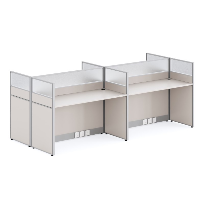 4-CUBICLE WORKSTATION NEWLINE FK18288 MELAMINE IN CREAM WHITE 249x123x110Hcm. 4-CUBICLE WORKSTATION NEWLINE FK18288 MELAMINE IN CREAM WHITE 249x123x110Hcm.