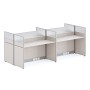 4-CUBICLE WORKSTATION NEWLINE FK18288 MELAMINE IN CREAM WHITE 249x123x110Hcm.
