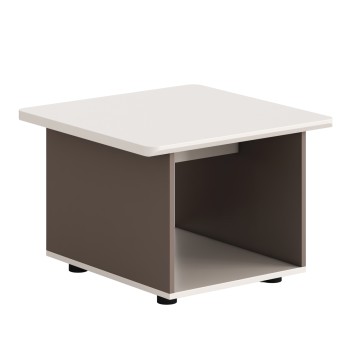 SIDE TABLE SERIES NEWLINE FK18286 MELAMINE IN CREAM WHITE-LIGHT BROWN 60x60x42Hcm.