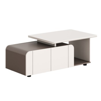 OFFICE CABINET NEWLINE FK18285 MELAMINE IN CREAM WHITE - LIGHT BROWN 120x60x42Hcm.