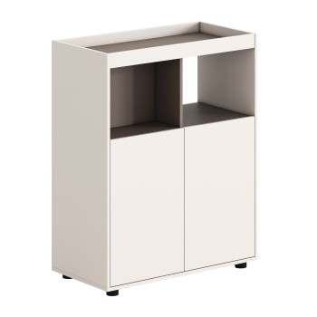 CABINET/BOOKCASE NEWLINE FK18284 MELAMINE IN CREAM WHITE-LIGHT BROWN 80x40x100Hcm.