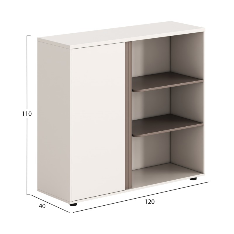 CABINET/BOOKCASE NEWLINE FK18282 MELAMINE IN WHITE & LIGHT BROWN 120x40x110Hcm. CABINET/BOOKCASE NEWLINE FK18282 MELAMINE IN WHITE & LIGHT BROWN 120x40x110Hcm.
