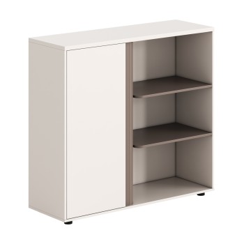 CABINET/BOOKCASE NEWLINE FK18282 MELAMINE IN WHITE & LIGHT BROWN 120x40x110Hcm.