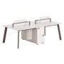 4-SEAT WORKSTATION DESK NEWLINE FK18277 MELAMINE IN CREAM WHITE--ALUMINUM LEGS 240x120x75Hcm.