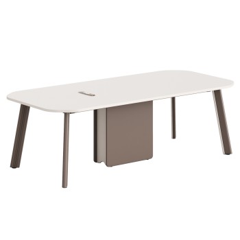CONFERENCE TABLE NEWLINE FK18278 MELAMINE IN CREAM WHITE - ALUMINUM LEGS 240x110x75Hcm