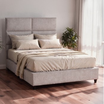 BED SEMI-DOUBLE WITH BEIGE FABRIC MILO FK646.32 FOR MATTRESS 120x200cm. BED SEMI-DOUBLE WITH BEIGE FABRIC MILO FK646.32 FOR MATTRESS 120x200cm.