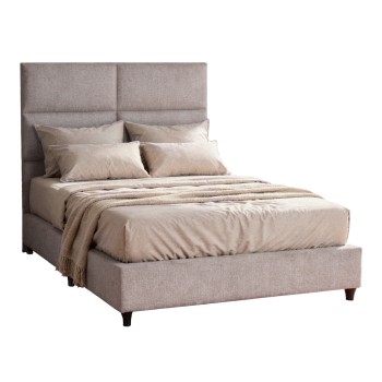 BED SEMI-DOUBLE WITH BEIGE FABRIC MILO FK646.32 FOR MATTRESS 120x200cm.