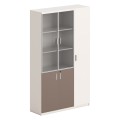 BOOKCASE NEWLINE FK18280 MELAMINE IN WHITE & BROWN--GLASS 120x40x200Hcm. BOOKCASE NEWLINE FK18280 MELAMINE IN WHITE & BROWN--GLASS 120x40x200Hcm.