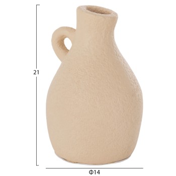 TABLE DECORATIVE VASE DECANT FK4667.02L TERRACOTA IN CREAM WHITE--Φ14x21Hcm. TABLE DECORATIVE VASE DECANT FK4667.02L TERRACOTA IN CREAM WHITE--Φ14x21Hcm.