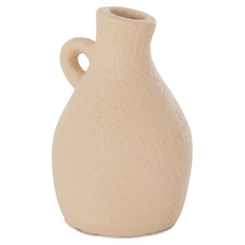 TABLE DECORATIVE VASE DECANT FK4667.02L TERRACOTA IN CREAM WHITE--Φ14x21Hcm.