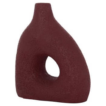 TABLE DECORATIVE VASE DECANT FK4667.06M TERRACOTA IN MAROON RED--17x6.5x20Hcm.