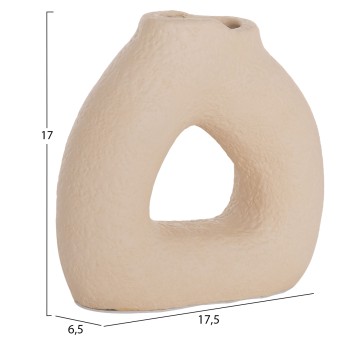 TABLE DECORATIVE VASE DECANT FK4667.02S TERRACOTA IN CREAM WHITE--17.5x6.5x17Hcm. TABLE DECORATIVE VASE DECANT FK4667.02S TERRACOTA IN CREAM WHITE--17.5x6.5x17Hcm.