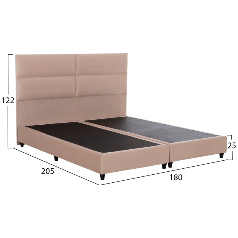 BED KING-SIZE MADE OF SAND BEIGE FABRIC MILO FK628.22 FOR MATTRESS 180x200cm. BED KING-SIZE MADE OF SAND BEIGE FABRIC MILO FK628.22 FOR MATTRESS 180x200cm.