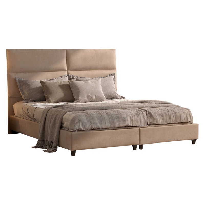 BED KING-SIZE MADE OF SAND BEIGE FABRIC MILO FK628.22 FOR MATTRESS 180x200cm. BED KING-SIZE MADE OF SAND BEIGE FABRIC MILO FK628.22 FOR MATTRESS 180x200cm.