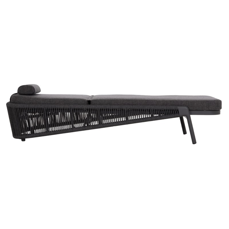SUNBED XANTION FK6475.01 ALUMINUM-ROPE-OLEFIN FABRIC IN DARK GREY 75x210x92Hcm. SUNBED XANTION FK6475.01 ALUMINUM-ROPE-OLEFIN FABRIC IN DARK GREY 75x210x92Hcm.