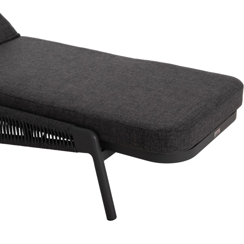 SUNBED XANTION FK6475.01 ALUMINUM-ROPE-OLEFIN FABRIC IN DARK GREY 75x210x92Hcm. SUNBED XANTION FK6475.01 ALUMINUM-ROPE-OLEFIN FABRIC IN DARK GREY 75x210x92Hcm.