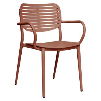 DINING CHAIR HILLIARD FK6644.08 ALUMINUM IN TERRACOTTA COLOR 56x58x80Hcm.