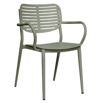 DINING CHAIR HILLIARD FK6644.07 ALUMINUM IN OLIVE GREEN COLOR 56x58x80Hcm.