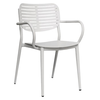 DINING CHAIR HILLIARD FK6644.02 ALUMINUM IN WHITE COLOR 56x58x80Hcm.