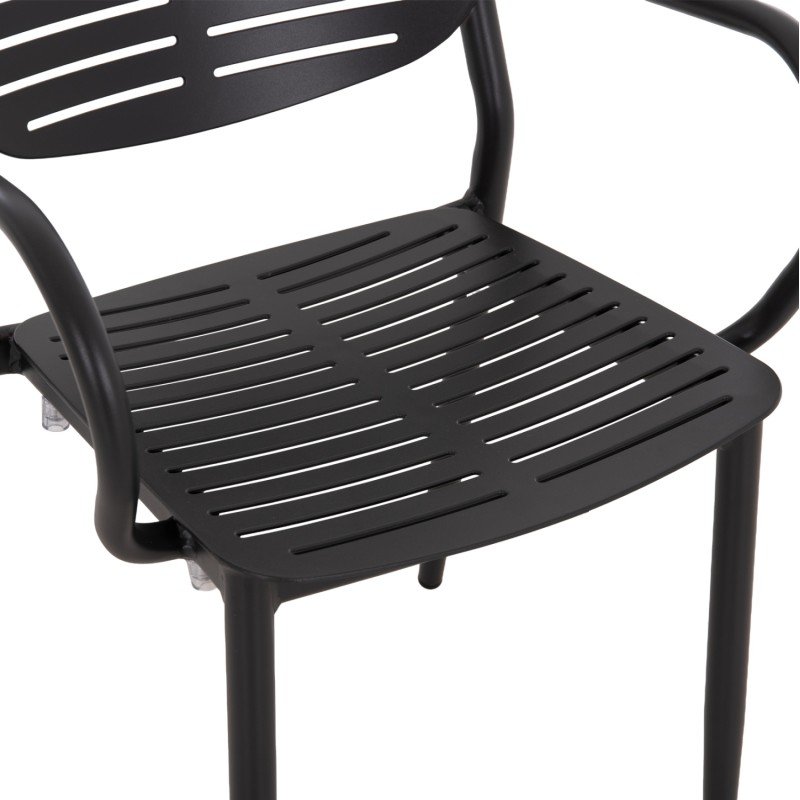 DINING CHAIR HILLIARD FK6644.01 ALUMINUM IN CHARCOAL COLOR 58x52x78Hcm. DINING CHAIR HILLIARD FK6644.01 ALUMINUM IN CHARCOAL COLOR 58x52x78Hcm.