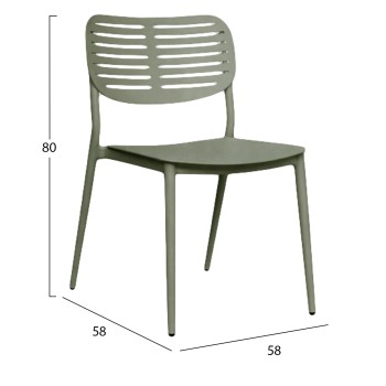 DINING CHAIR HILLIARD FK6645.07 ALUMINUM IN OLIVE GREEN COLOR 44.5x58x80Hcm