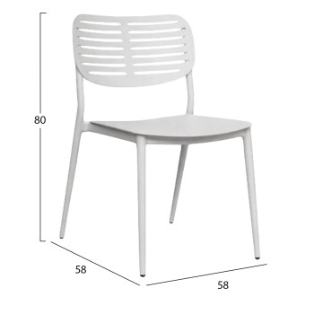 DINING CHAIR HILLIARD FK6645.02 ALUMINUM IN WHITE COLOR 46x54x78Hcm