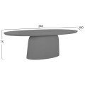 OVAL DINING TABLE BRECCAN FK6577.01 GREY FIBER CEMENT 240x100x75Hcm.