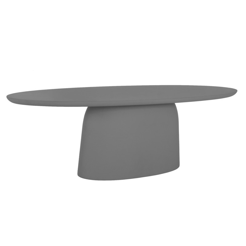 OVAL DINING TABLE BRECCAN FK6577.01 GREY FIBER CEMENT 240x100x75Hcm.