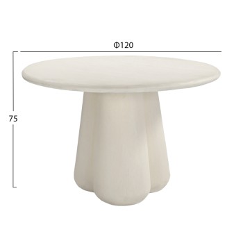 ROUND DINING TABLE NAYU FK6583.02 BEIGE FIBER CEMENT Φ120x75Hcm. ROUND DINING TABLE NAYU FK6583.02 BEIGE FIBER CEMENT Φ120x75Hcm.