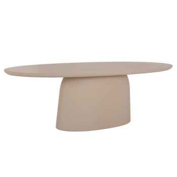 DINING TABLE OVAL BRECCAN FK6576.02 BEIGE FIBER CEMENT 200x100x75Hcm