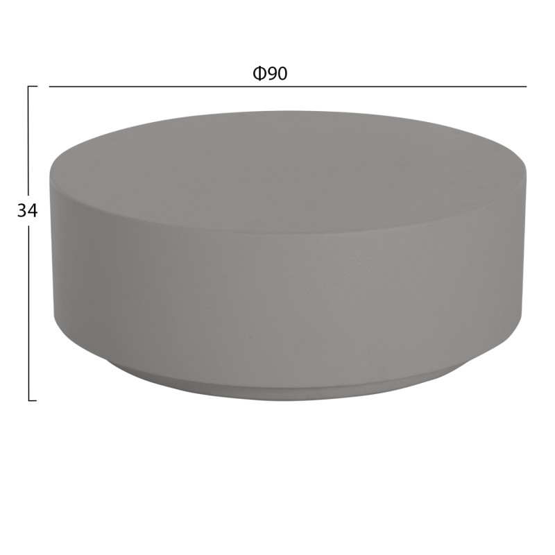 ROUND OUTDOOR COFFEE TABLE KYOKO FK6579.01 GREY FIBER CEMENT Φ90x30Hcm ROUND OUTDOOR COFFEE TABLE KYOKO FK6579.01 GREY FIBER CEMENT Φ90x30Hcm