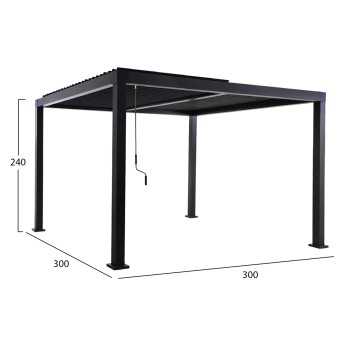 BIOCLIMATIC ALUMINUM PERGOLA PREMIUM FRANIO FK6609.01 BLACK 300x300x240Hcm. BIOCLIMATIC ALUMINUM PERGOLA PREMIUM FRANIO FK6609.01 BLACK 300x300x240Hcm.