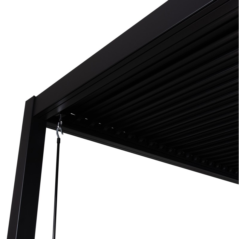 BIOCLIMATIC ALUMINUM PERGOLA PREMIUM FRANIO FK6609.01 BLACK 300x300x240Hcm. BIOCLIMATIC ALUMINUM PERGOLA PREMIUM FRANIO FK6609.01 BLACK 300x300x240Hcm.