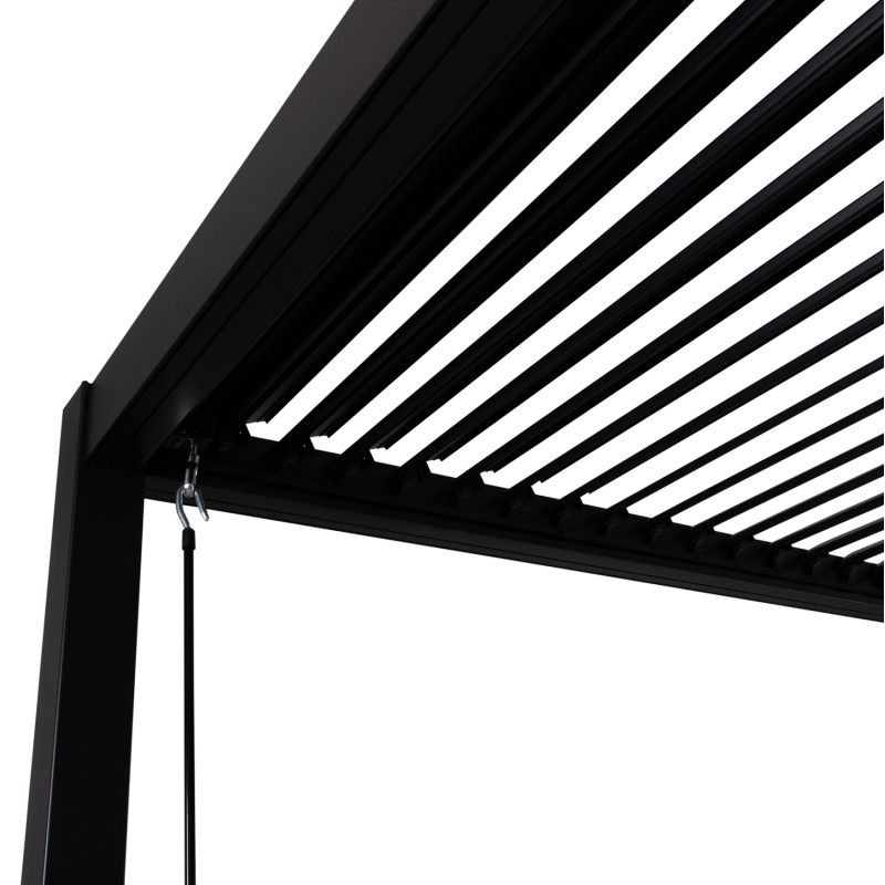 BIOCLIMATIC ALUMINUM PERGOLA PREMIUM FRANIO FK6609.01 BLACK 300x300x240Hcm. BIOCLIMATIC ALUMINUM PERGOLA PREMIUM FRANIO FK6609.01 BLACK 300x300x240Hcm.