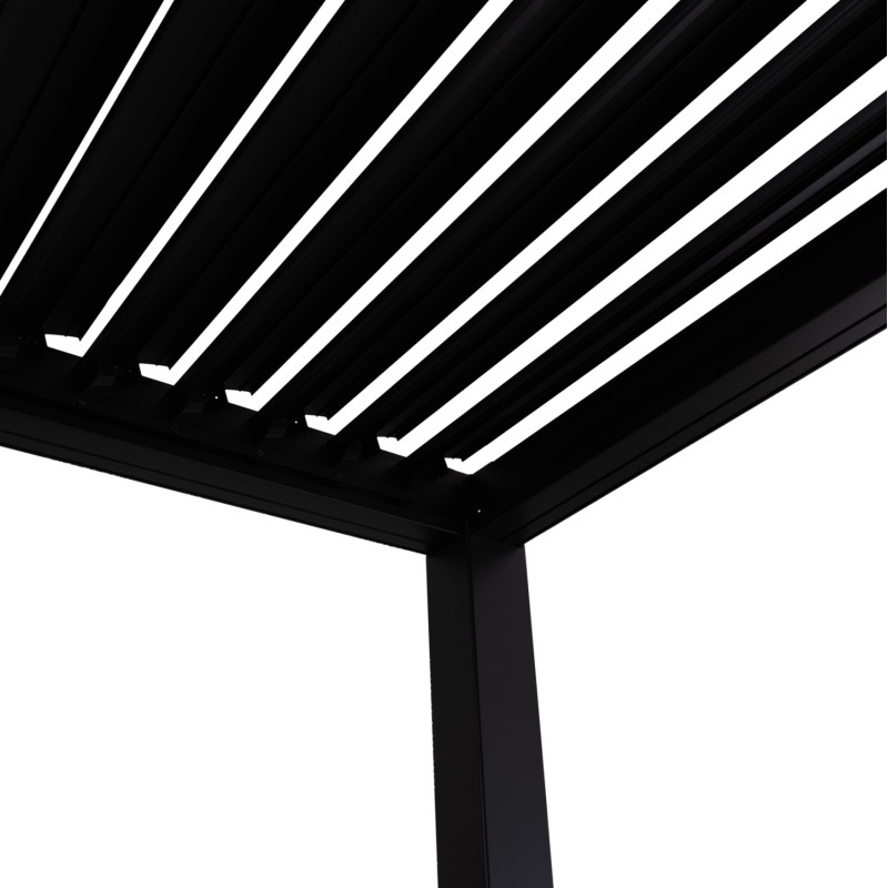 BIOCLIMATIC ALUMINUM PERGOLA PREMIUM FRANIO FK6609.01 BLACK 300x300x240Hcm. BIOCLIMATIC ALUMINUM PERGOLA PREMIUM FRANIO FK6609.01 BLACK 300x300x240Hcm.