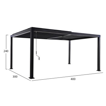 BIOCLIMATIC ALUMINUM PERGOLA PREMIUM FRANIO FK6610.01 BLACK 300x400x240Hcm. BIOCLIMATIC ALUMINUM PERGOLA PREMIUM FRANIO FK6610.01 BLACK 300x400x240Hcm.