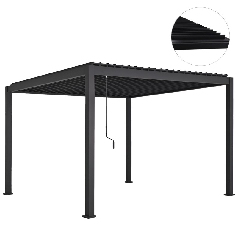 BIOCLIMATIC ALUMINUM PERGOLA DOMECIL FK6611.01 WITH IRON LOUVERS--300x300x240Hcm BIOCLIMATIC ALUMINUM PERGOLA DOMECIL FK6611.01 WITH IRON LOUVERS--300x300x240Hcm