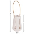 DECORATIVE TABLE LANTERN ERANTYL FK4696.02L WHITE FIBER CEMENT & RATTAN HANDLE Φ17x27Hcm DECORATIVE TABLE LANTERN ERANTYL FK4696.02L WHITE FIBER CEMENT & RATTAN HANDLE Φ17x27Hcm