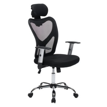 OFFICE CHAIR CUORE FK1207.01 BLACK MESH FABRIC-BLACK FRAME--CHROMED BASE 63x61x125Hcm.