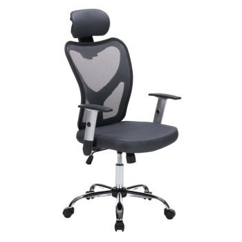 OFFICE CHAIR CUORE FK1207.02 GREY MESH FABRIC-BLACK FRAME--CHROMED BASE 63x61x125Hcm.