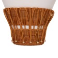 SIDE TABLE ROUND PERRAL FK18164.02S FIBER CEMENT IN WHITE-NATURAL RATTAN--Φ42x36Hcm.