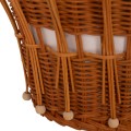 SIDE TABLE ROUND PERRAL FK18164.02S FIBER CEMENT IN WHITE-NATURAL RATTAN--Φ42x36Hcm.