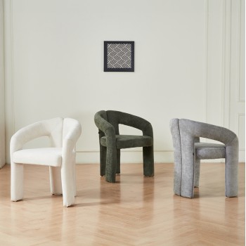 DINING CHAIR NEZA FK18362.02 ECRU LINEN FABRIC 64x50x76.5Hcm.