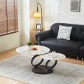 COFFEE TABLE DOUBLE NUBISA FK18364.01 METAL IN BLACK--SINTERED STONE PANDORA Φ80Χ43.5Hcm. COFFEE TABLE DOUBLE NUBISA FK18364.01 METAL IN BLACK--SINTERED STONE PANDORA Φ80Χ43.5Hcm.