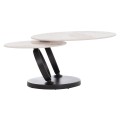 COFFEE TABLE DOUBLE NUBISA FK18364.01 METAL IN BLACK--SINTERED STONE PANDORA Φ80Χ43.5Hcm. COFFEE TABLE DOUBLE NUBISA FK18364.01 METAL IN BLACK--SINTERED STONE PANDORA Φ80Χ43.5Hcm.