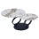 COFFEE TABLE DOUBLE NUBISA FK18364.01 METAL IN BLACK--SINTERED STONE PANDORA Φ80Χ43.5Hcm.